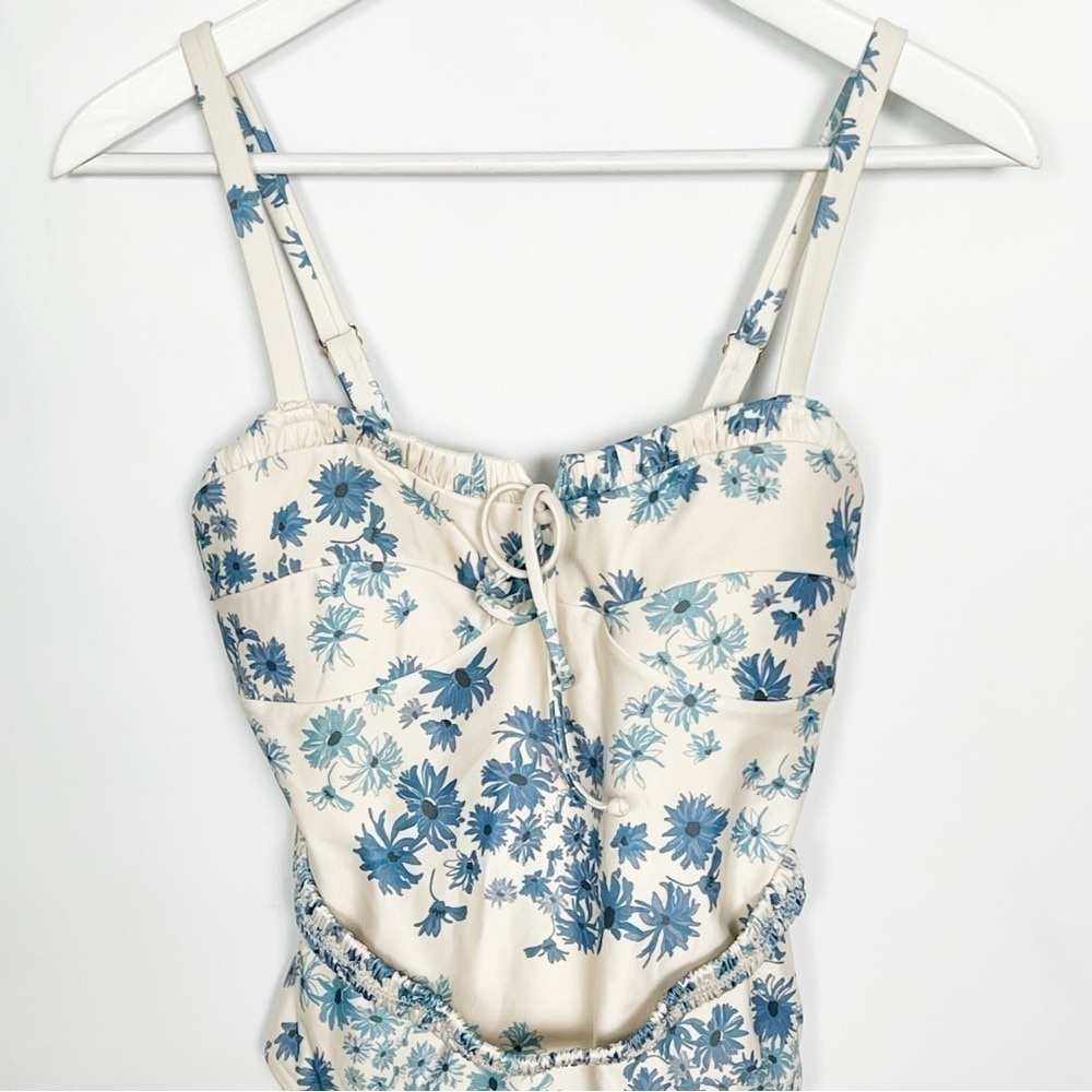 Peony Vacation Ruched Trim One Piece Swimsuit Belted AUS 10 US 6 - Picture 6 of 13